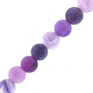 Naturstein Perlen 8mm Achat crackle Purple frosted